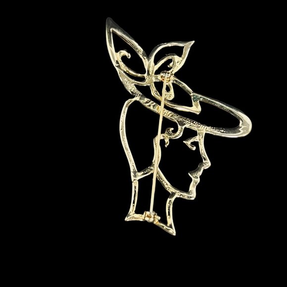 Vintage Lady Remington Gold Tone Fashion Woman Brooch (5009) - Picture 4 of 5